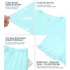 image:imageWiWi Womens Pajamas Set Bamboo Viscose Super Soft Short Sleeve Top Ruffle Shorts Sleepwear Cooling Pj Sets SXXLAaqua