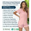 image:imageWiWi Womens Pajamas Set Bamboo Viscose Super Soft Short Sleeve Top Ruffle Shorts Sleepwear Cooling Pj Sets SXXLAblush Pink