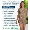 image:imageWiWi Womens Pajamas Set Bamboo Viscose Super Soft Short Sleeve Top Ruffle Shorts Sleepwear Cooling Pj Sets SXXLAbrown Leopard