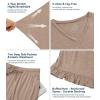 image:imageWiWi Womens Pajamas Set Bamboo Viscose Super Soft Short Sleeve Top Ruffle Shorts Sleepwear Cooling Pj Sets SXXLAcamel