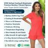image:imageWiWi Womens Pajamas Set Bamboo Viscose Super Soft Short Sleeve Top Ruffle Shorts Sleepwear Cooling Pj Sets SXXLAcoral