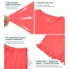 image:imageWiWi Womens Pajamas Set Bamboo Viscose Super Soft Short Sleeve Top Ruffle Shorts Sleepwear Cooling Pj Sets SXXLAcoral