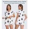 image:imageWiWi Womens Pajamas Set Bamboo Viscose Super Soft Short Sleeve Top Ruffle Shorts Sleepwear Cooling Pj Sets SXXLAdaisy