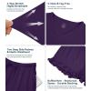 image:imageWiWi Womens Pajamas Set Bamboo Viscose Super Soft Short Sleeve Top Ruffle Shorts Sleepwear Cooling Pj Sets SXXLAdark Purple