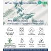 image:imageWiWi Womens Pajamas Set Bamboo Viscose Super Soft Short Sleeve Top Ruffle Shorts Sleepwear Cooling Pj Sets SXXLAgreen Leaf