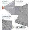 image:imageWiWi Womens Pajamas Set Bamboo Viscose Super Soft Short Sleeve Top Ruffle Shorts Sleepwear Cooling Pj Sets SXXLAheather Grey