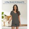 image:imageWiWi Womens Pajamas Set Bamboo Viscose Super Soft Short Sleeve Top Ruffle Shorts Sleepwear Cooling Pj Sets SXXLAiron Grey