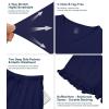 image:imageWiWi Womens Pajamas Set Bamboo Viscose Super Soft Short Sleeve Top Ruffle Shorts Sleepwear Cooling Pj Sets SXXLAnavy