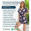 image:imageWiWi Womens Pajamas Set Bamboo Viscose Super Soft Short Sleeve Top Ruffle Shorts Sleepwear Cooling Pj Sets SXXLAnavyPeony