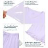 image:imageWiWi Womens Pajamas Set Bamboo Viscose Super Soft Short Sleeve Top Ruffle Shorts Sleepwear Cooling Pj Sets SXXLApastel Purple