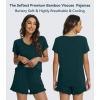 image:imageWiWi Womens Pajamas Set Bamboo Viscose Super Soft Short Sleeve Top Ruffle Shorts Sleepwear Cooling Pj Sets SXXLApeacock Green