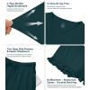 image:imageWiWi Womens Pajamas Set Bamboo Viscose Super Soft Short Sleeve Top Ruffle Shorts Sleepwear Cooling Pj Sets SXXLApeacock Green