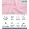 image:imageWiWi Womens Pajamas Set Bamboo Viscose Super Soft Short Sleeve Top Ruffle Shorts Sleepwear Cooling Pj Sets SXXLApink