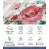 image:imageWiWi Womens Pajamas Set Bamboo Viscose Super Soft Short Sleeve Top Ruffle Shorts Sleepwear Cooling Pj Sets SXXLApink Rose on White