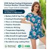 image:imageWiWi Womens Pajamas Set Bamboo Viscose Super Soft Short Sleeve Top Ruffle Shorts Sleepwear Cooling Pj Sets SXXLAteal BluePeony