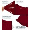 image:imageWiWi Womens Pajamas Set Bamboo Viscose Super Soft Short Sleeve Top Ruffle Shorts Sleepwear Cooling Pj Sets SXXLAwine Red