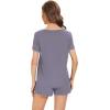 image:imageWiWi Womens Pajamas Set Bamboo Viscose Super Soft Short Sleeve Top Ruffle Shorts Sleepwear Cooling Pj Sets SXXLBpurplish Grey