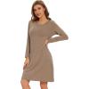 image:imageWiWi Womens Viscose from Bamboo Nightgowns Long Sleeve Cooling Crewneck Sleepshirts Casual Gown Super Soft Sleep Shirt SXXLAcamel