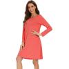 image:imageWiWi Womens Viscose from Bamboo Nightgowns Long Sleeve Cooling Crewneck Sleepshirts Casual Gown Super Soft Sleep Shirt SXXLAcoral