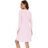 image:imageWiWi Womens Viscose from Bamboo Nightgowns Long Sleeve Cooling Crewneck Sleepshirts Casual Gown Super Soft Sleep Shirt SXXLApink