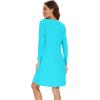 image:imageWiWi Womens Viscose from Bamboo Nightgowns Long Sleeve Cooling Crewneck Sleepshirts Casual Gown Super Soft Sleep Shirt SXXLAturquoise