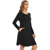 image:imageWiWi Womens Viscose from Bamboo Nightgowns Long Sleeve Cooling Crewneck Sleepshirts Casual Gown Super Soft Sleep Shirt SXXLBblack