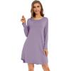 image:imageWiWi Womens Viscose from Bamboo Nightgowns Long Sleeve Cooling Crewneck Sleepshirts Casual Gown Super Soft Sleep Shirt SXXLBviolet