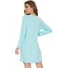 image:imageWiWi Womens Viscose from Bamboo Nightgowns Long Sleeve Cooling Crewneck Sleepshirts Casual Gown Super Soft Sleep Shirt SXXLCaqua