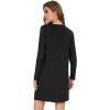 image:imageWiWi Womens Viscose from Bamboo Nightgowns Long Sleeve Cooling Crewneck Sleepshirts Casual Gown Super Soft Sleep Shirt SXXLCblack