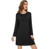 image:imageWiWi Womens Viscose from Bamboo Nightgowns Long Sleeve Cooling Crewneck Sleepshirts Casual Gown Super Soft Sleep Shirt SXXLCblack