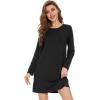 image:imageWiWi Womens Viscose from Bamboo Nightgowns Long Sleeve Cooling Crewneck Sleepshirts Casual Gown Super Soft Sleep Shirt SXXLCblack