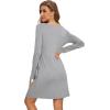image:imageWiWi Womens Viscose from Bamboo Nightgowns Long Sleeve Cooling Crewneck Sleepshirts Casual Gown Super Soft Sleep Shirt SXXLDheather Grey