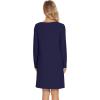 image:imageWiWi Womens Viscose from Bamboo Nightgowns Long Sleeve Cooling Crewneck Sleepshirts Casual Gown Super Soft Sleep Shirt SXXLDnavy