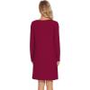 image:imageWiWi Womens Viscose from Bamboo Nightgowns Long Sleeve Cooling Crewneck Sleepshirts Casual Gown Super Soft Sleep Shirt SXXLDwine
