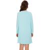 image:imageWiWi Womens Viscose from Bamboo Nightgowns Long Sleeve Cooling Crewneck Sleepshirts Casual Gown Super Soft Sleep Shirt SXXLEaqua