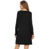 image:imageWiWi Womens Viscose from Bamboo Nightgowns Long Sleeve Cooling Crewneck Sleepshirts Casual Gown Super Soft Sleep Shirt SXXLEblack