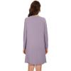 image:imageWiWi Womens Viscose from Bamboo Nightgowns Long Sleeve Cooling Crewneck Sleepshirts Casual Gown Super Soft Sleep Shirt SXXLEviolet