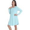 image:imageWiWi Womens Viscose from Bamboo Nightgowns Long Sleeve Cooling Crewneck Sleepshirts Casual Gown Super Soft Sleep Shirt SXXLFaqua