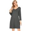 image:imageWiWi Bamboo Viscose Nightgowns for Women Cool Sleep Shirt Super Soft Long Sleeve Lightweight Plus Size Nightshirt S4XAcharcoal Heather