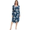 image:imageWiWi Bamboo Viscose Nightgowns for Women Soft Long Sleeve Sleep Shirt Nightshirts Cooling Pajamas Sleepwear S4XAink Blue Floral