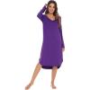 image:imageWiWi Bamboo Viscose Nightgowns for Women Soft Long Sleeve Sleep Shirt Nightshirts Cooling Pajamas Sleepwear S4XAlilac