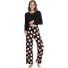 image:imageWiWi Bamboo Viscose Pajama Set for Women Super Soft Long Sleeve Top with Pants Loungewear Cooling 2 Piece Pjs Sets SXXLCblacksanta Claus on Black