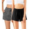 image:imageWiWi Bamboo Visose Pajama Shorts for Women Soft Sleep Bottoms Plus Size Lounge Boxers Pj Sleepwear Bottom S4XDblackblack White Stripe
