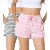 image:imageWiWi Bamboo Visose Pajama Shorts for Women Soft Sleep Bottoms Plus Size Lounge Boxers Pj Sleepwear Bottom S4XDgrey White Stripepink White Stripe