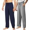 image:imageWiWi Mens Pajama Pants Soft Viscose Bamboo 1 or 2 Pack Sleep Lounge Bottoms Comfy Pj Loungewear with Pockets S4XCnavyheather Grey