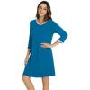 image:imageWiWi Super Soft Nightgowns for Women 34 Sleeve Cooling Nightshirts Sleepwear Bamboo Viscose Dress S4XDteal Blue