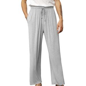 image:imageWiWi Mens Pajama Pants Soft Viscose Bamboo 1 or 2 Pack Sleep Lounge Bottoms Comfy Pj Loungewear with Pockets S4XAash Grey