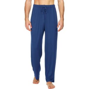 image:imageWiWi Mens Pajama Pants Soft Viscose Bamboo 1 or 2 Pack Sleep Lounge Bottoms Comfy Pj Loungewear with Pockets S4XAblue Depth