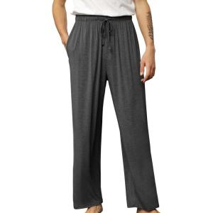 image:imageWiWi Mens Pajama Pants Soft Viscose Bamboo 1 or 2 Pack Sleep Lounge Bottoms Comfy Pj Loungewear with Pockets S4XAcharcoal Heather