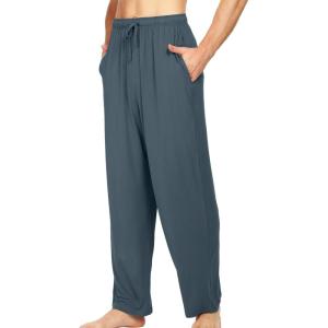 image:imageWiWi Mens Pajama Pants Soft Viscose Bamboo 1 or 2 Pack Sleep Lounge Bottoms Comfy Pj Loungewear with Pockets S4XAgrayish Blue